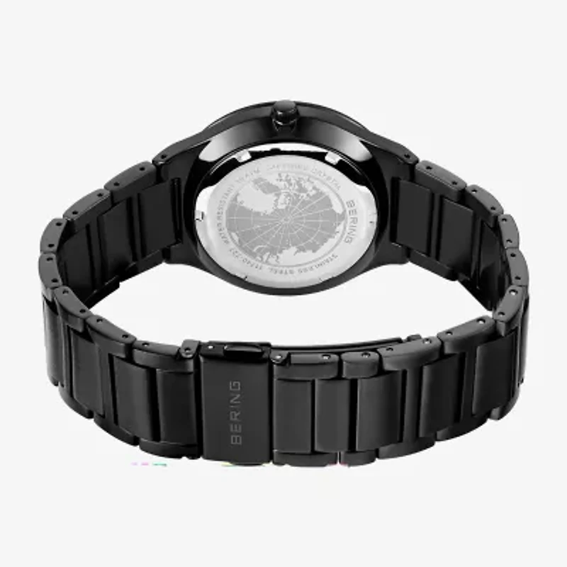 Bering Mens Black Stainless Steel Bracelet Watch