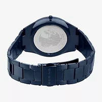 Bering Mens Blue Stainless Steel Bracelet Watch 17240-797