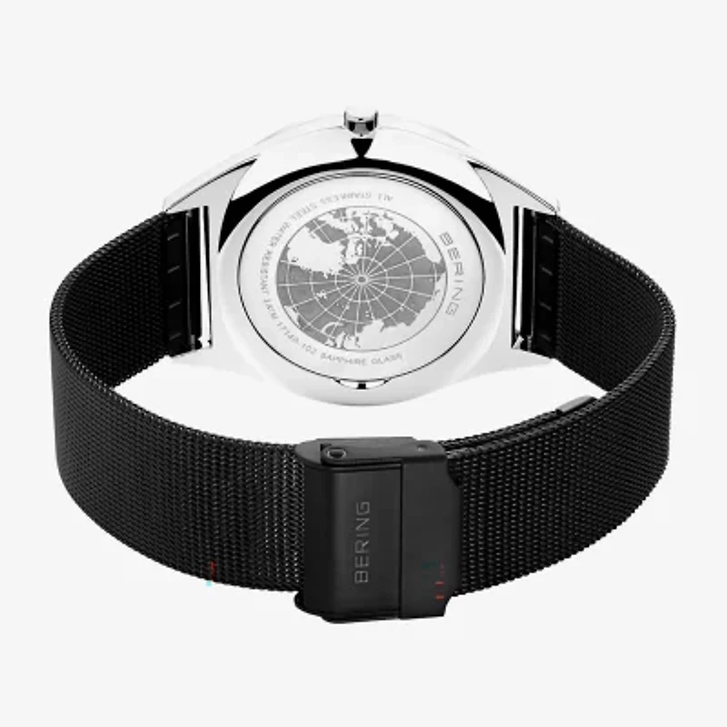 Bering Mens Black Stainless Steel Bracelet Watch 17140-102