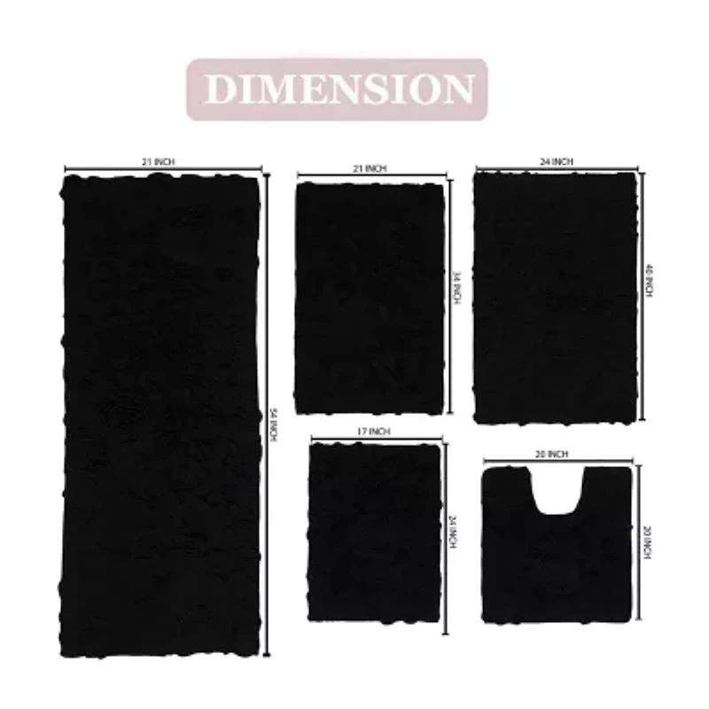 Home Weavers Inc Bellflower 5-pc. Quick Dry Bath Rug Set