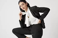 Black Label by Evan-Picone Womens Classic Fit Suit Jacket