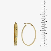Diamond Cut Womens 14K Two Tone Gold Over Silver 35.8mm Hoop Earrings