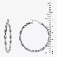 Womens Sterling Silver 50.8mm Hoop Earrings