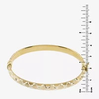 Diamond Cut Womens 14K Two Tone Gold Over Silver Bangle Bracelet