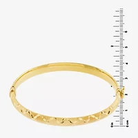 Diamond Cut Womens 14K Two Tone Gold Over Silver Bangle Bracelet