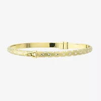 Diamond Cut Womens 14K Two Tone Gold Over Silver Bangle Bracelet