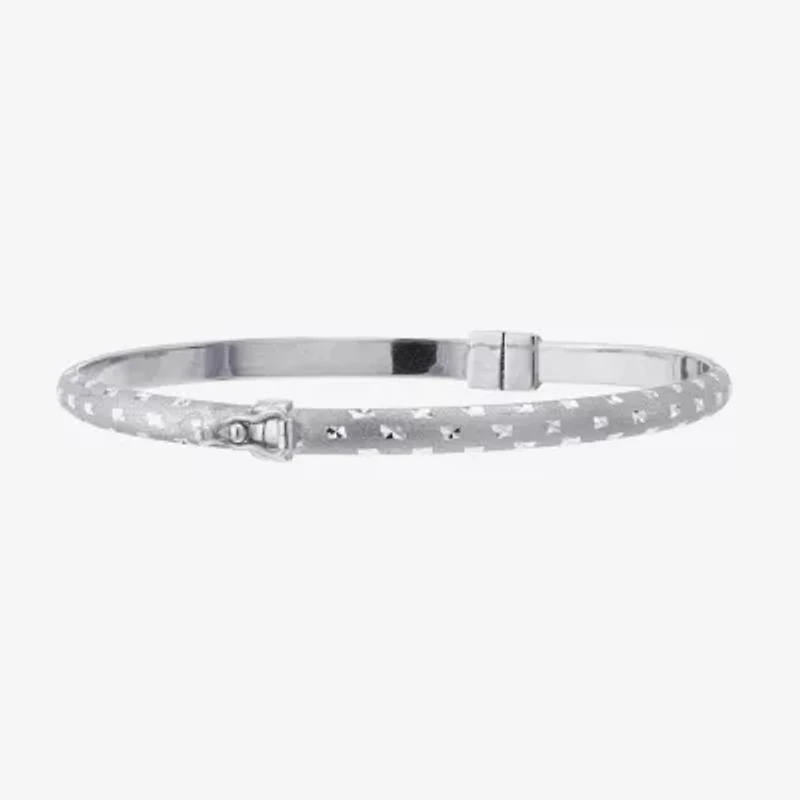 Diamond Cut Womens Sterling Silver Bangle Bracelet