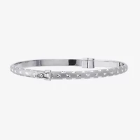 Diamond Cut Womens Sterling Silver Bangle Bracelet