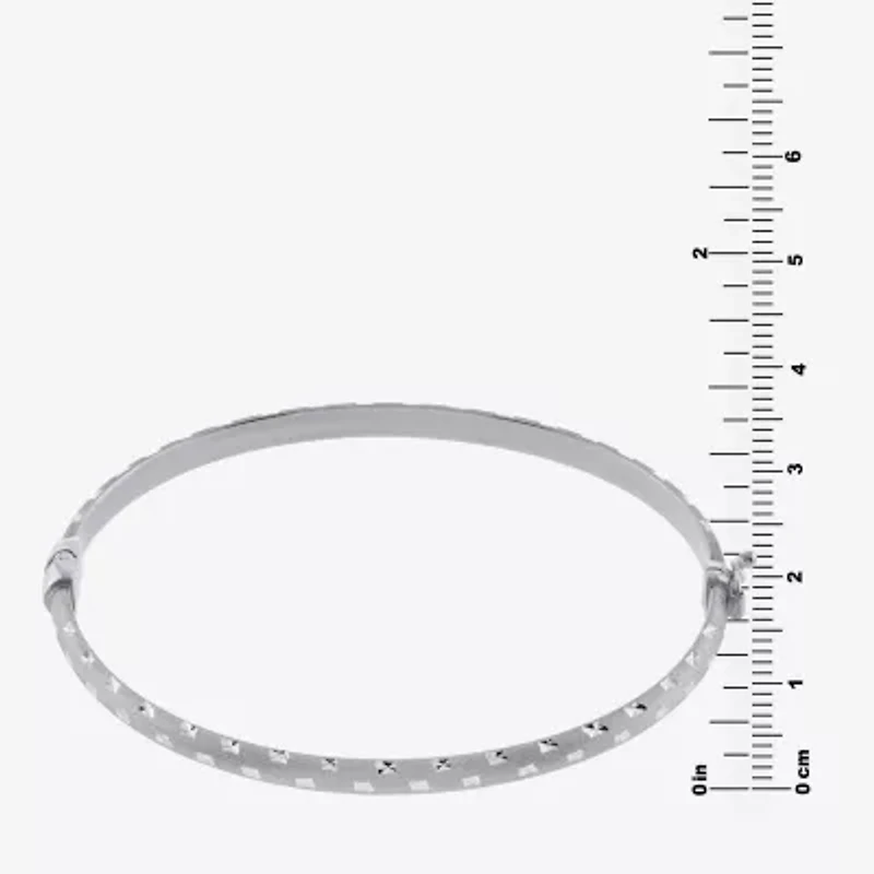 Diamond Cut Womens Sterling Silver Bangle Bracelet