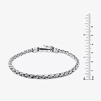 Bali Inspired Womens Sterling Silver Semisolid Byzantine Chain Bracelet