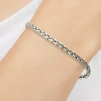 Bali Inspired Womens Sterling Silver Semisolid Byzantine Chain Bracelet