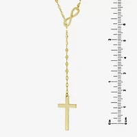 Womens 14K Gold Over Silver Cross 22 Inch Pendant Necklace