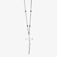 Womens Sterling Silver Cross 16 Inch Pendant Necklace