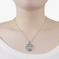 Tree Of Life Womens White Mother Of Pearl Sterling Silver Round 16 Inch Pendant Necklace