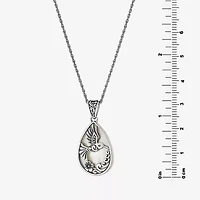 Hummingbird Womens White Mother Of Pearl Sterling Silver 16 Inch Pendant Necklace