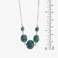 Womens Blue Sterling Silver 18 Inch Statement Necklace