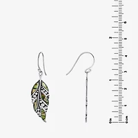 Bali Inspired Womens Abalone Sterling Silver Drop Earrings