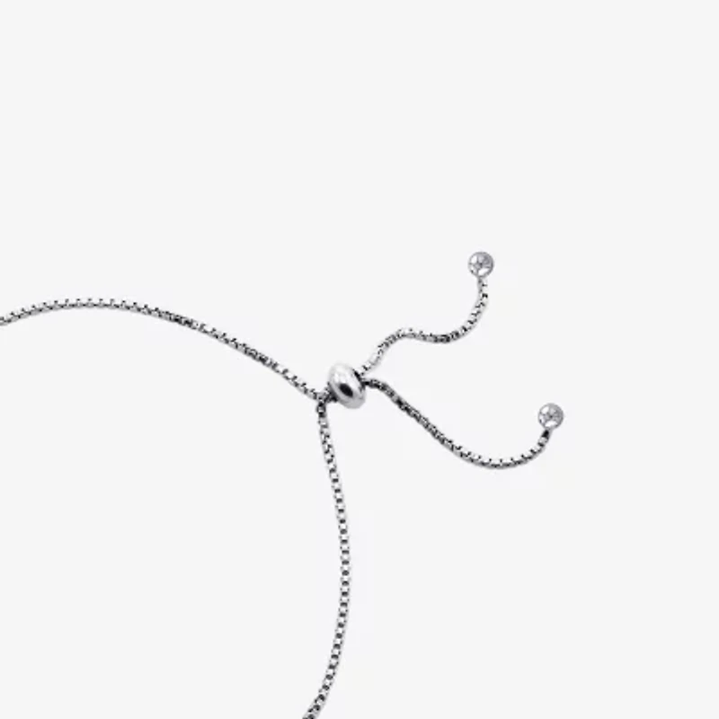 Adjustable Length Womens Cubic Zirconia Sterling Silver 26 Inch Tennis Necklace