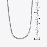 Adjustable Length Womens Cubic Zirconia Sterling Silver 26 Inch Tennis Necklace