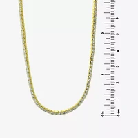 Adjustable Length Womens Cubic Zirconia 14K Gold Over Silver 26 Inch Tennis Necklace