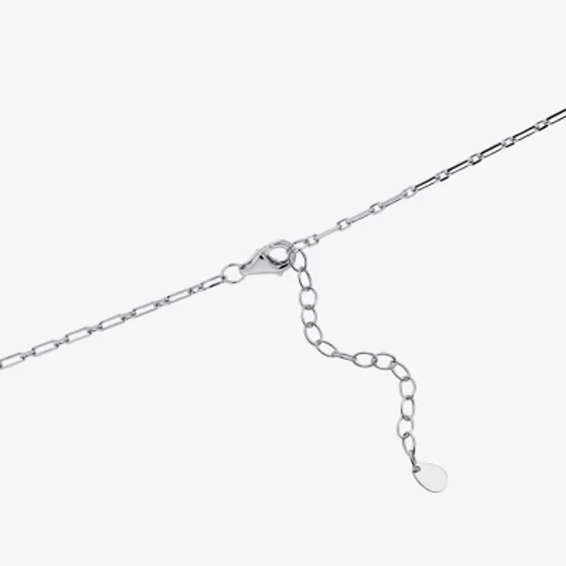 Diamonart "I Am Blessed" Womens Cubic Zirconia Sterling Silver Pear Round 16 Inch Pendant Necklace