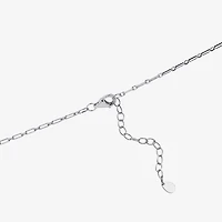 Diamonart "I Am Blessed" Womens Cubic Zirconia Sterling Silver Pear Round 16 Inch Pendant Necklace