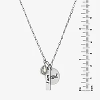 Diamonart "I Am Blessed" Womens Cubic Zirconia Sterling Silver Pear Round 16 Inch Pendant Necklace