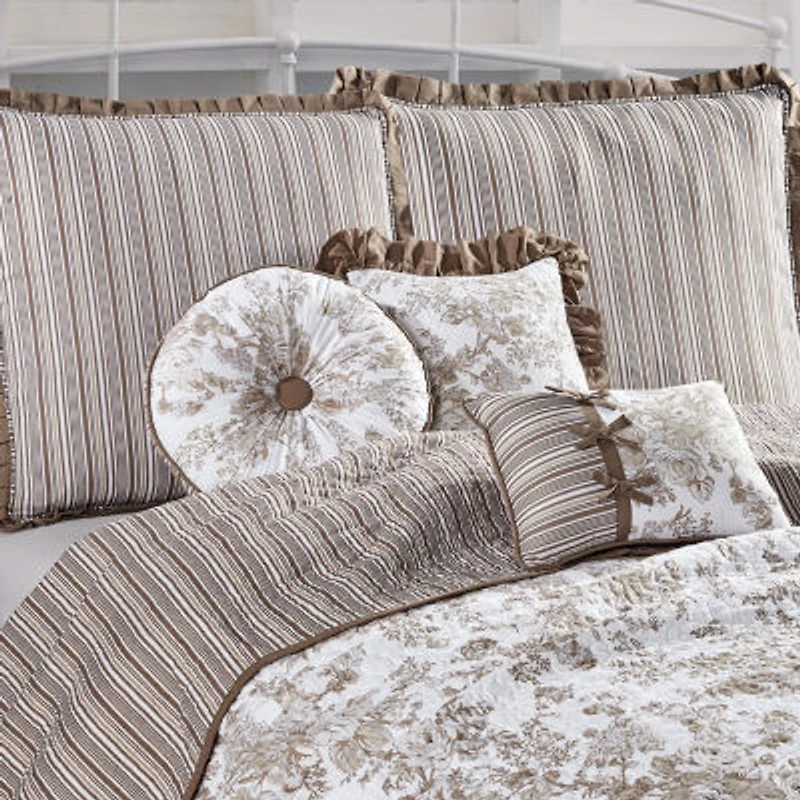 Laurel Manor Toile Garden Oblong Throw Pillow