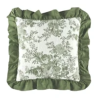 Laurel Manor Toile Garden Square Throw Pillow