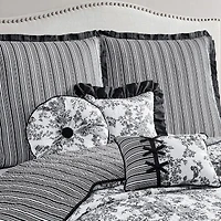 Laurel Manor Toile Garden Round Throw Pillow