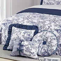 Laurel Manor Toile Garden Round Throw Pillow