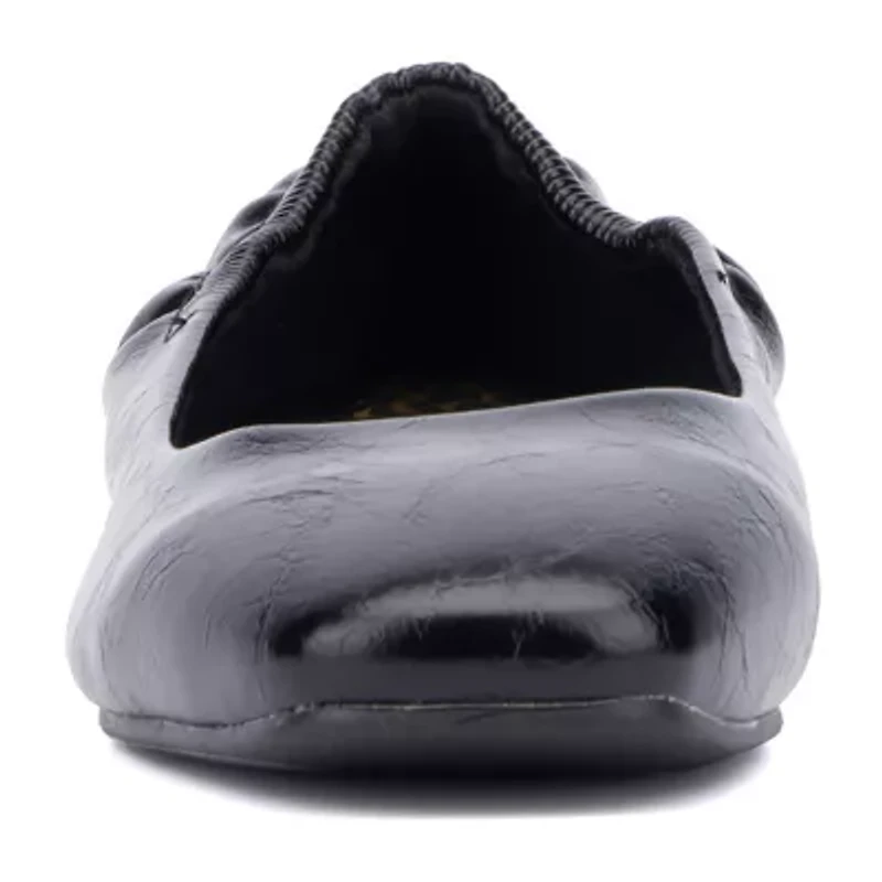 New York & Company Paris Womens Square Closed Toe Ballet Flats