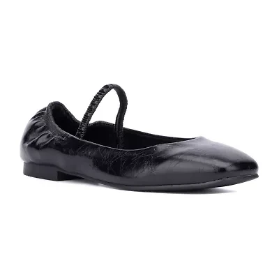 New York & Company Paris Womens Square Closed Toe Ballet Flats