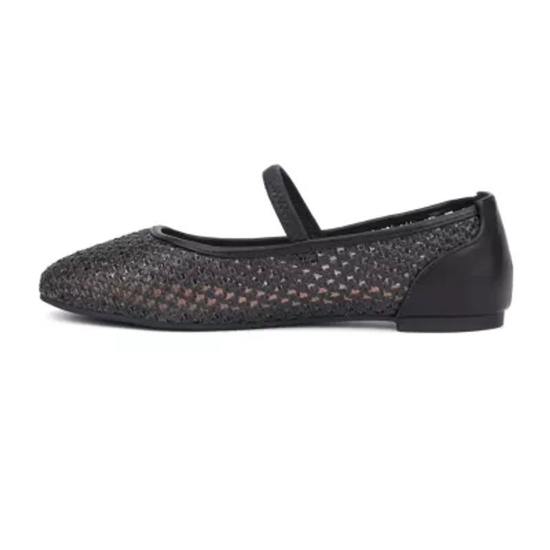 New York & Company Alena Womens Round Closed Toe Ballet Flats