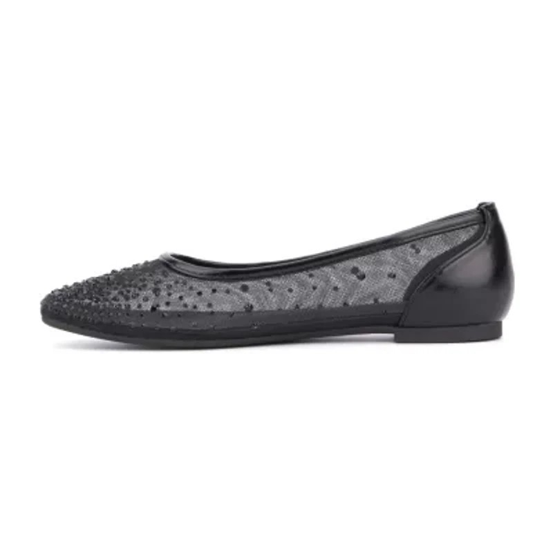 New York & Company Priya Womens Square Ballet Flats