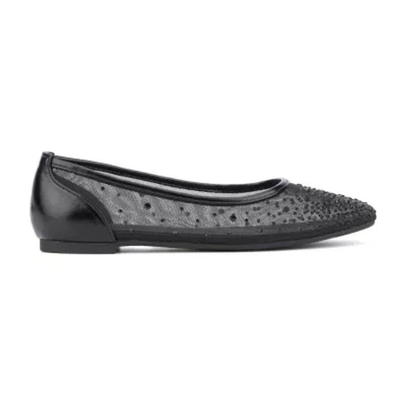 New York & Company Priya Womens Square Ballet Flats