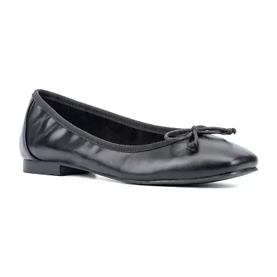 New York & Company Paulina Womens Square Closed Toe Ballet Flats