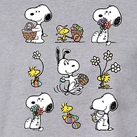 Womens Crew Neck Short Sleeve Boxy Fit Peanuts Snoopy Juniors Graphic T-Shirt