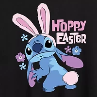 Womens Scoop Neck Short Sleeve Oversized Lilo & Stitch Juniors Graphic T-Shirt