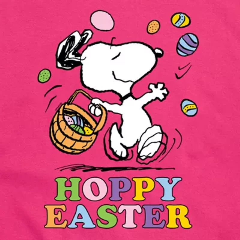 Womens Juniors Crew Neck Short Sleeve Regular Fit Peanuts Snoopy Graphic T-Shirt