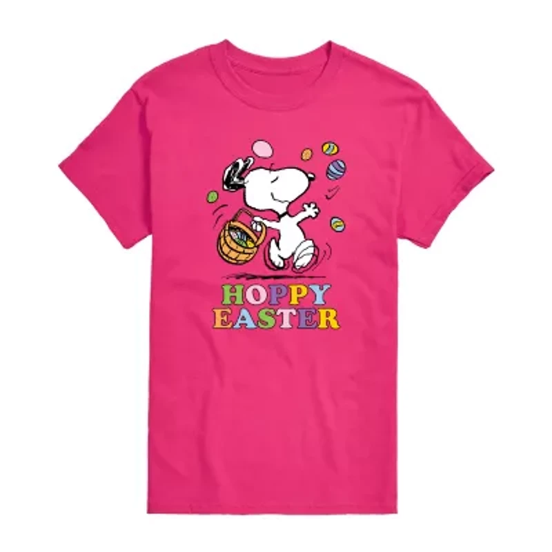 Womens Juniors Crew Neck Short Sleeve Regular Fit Peanuts Snoopy Graphic T-Shirt