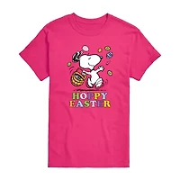 Womens Juniors Crew Neck Short Sleeve Regular Fit Peanuts Snoopy Graphic T-Shirt
