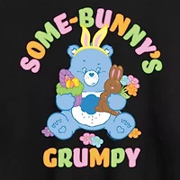 Some Bunny'S Grumpy Womens Juniors Round Neck Short Sleeve Oversized Care Bears Graphic T-Shirt