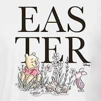 Easter Cropped Tee Womens Crew Neck Short Sleeve Boxy Fit Winnie The Pooh Juniors Graphic T-Shirt