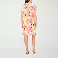 MSK Womens Short Sleeve Floral Shift Dress