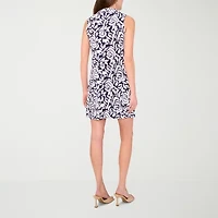 MSK Womens Sleeveless Floral Shift Dress