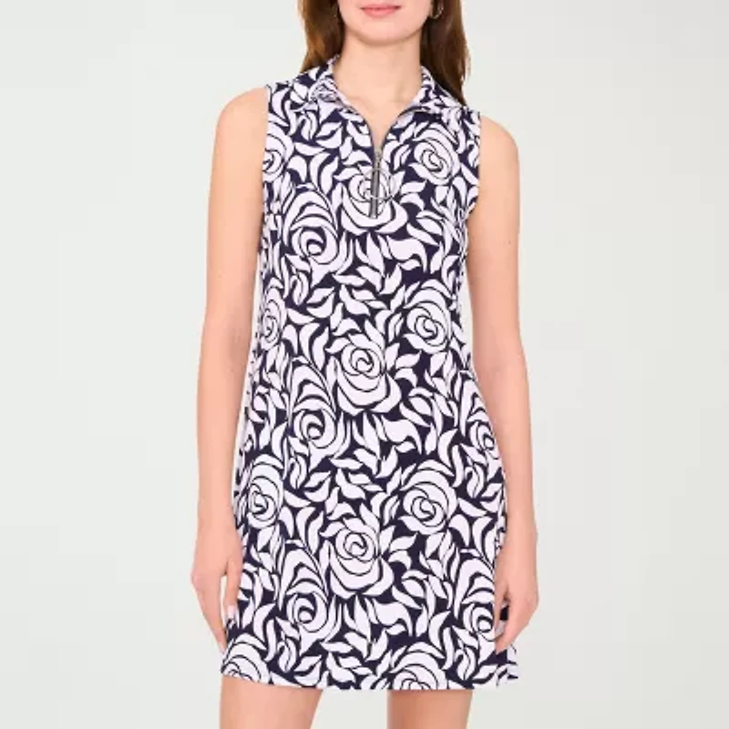 MSK Womens Sleeveless Floral Shift Dress