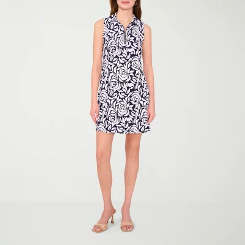 MSK Womens Sleeveless Floral Shift Dress