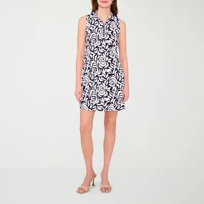 MSK Womens Sleeveless Floral Shift Dress