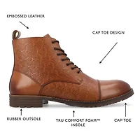 Thomas And Vine Mens Kairo Flat Heel Lace-Up Boots